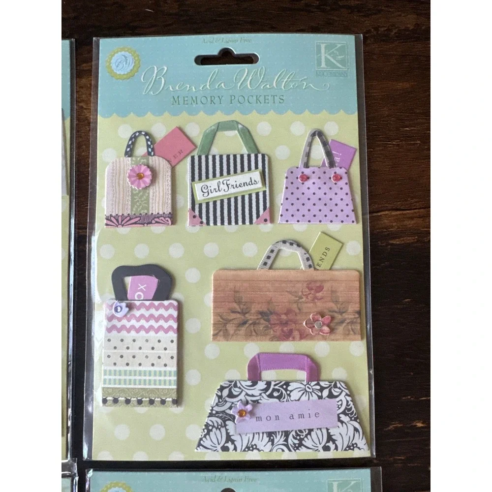 K&Company Brenda Walton Memory Pockets & Grand Adhesions Scrapbook Stickers Lot